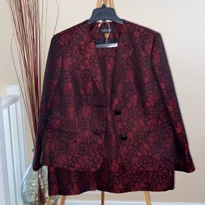 Red with black lace print Black Label by Evan-Picone skirt set